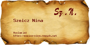 Szeicz Nina névjegykártya